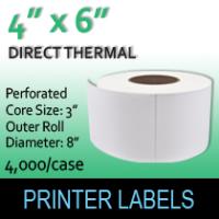 Direct Thermal Labels 4" x 6" Perf